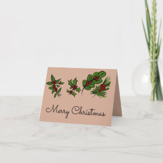 Frohe Weihnachts-Hollies-Karte Dankeskarte