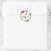Frohe Weihnachts Holly, Bells & Berries Sticker (Tasche)