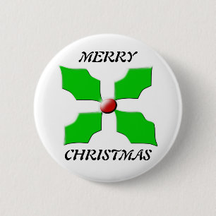 Frohe Weihnachts Holly Button