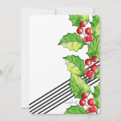 Frohe Weihnachts-Holly-Foto-Urlaubskarte Einladung (Rückseite)