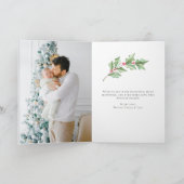 Frohe Weihnachts Holly Fotos Weihnachtskarte (Innenseite)