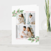 Frohe Weihnachts Holly Fotos Weihnachtskarte