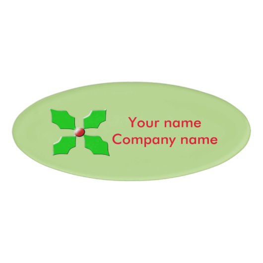 Frohe Weihnachts-Holly-Individuelle Name-Tag Namenschild (Vorderseite)