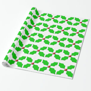 Frohe Weihnachts Holly Wrapping Paper Geschenkpapier