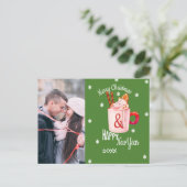 Frohe Weihnachts Hot Coco Couple Foto Postcard Postkarte (Stehend Vorderseite)