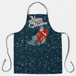 Frohe Weihnachts Hotrod Funny Car Santa Claus Schürze