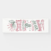 Frohe Weihnachts-Hugs und Mistletoe Kisses Banner (Horizontal)