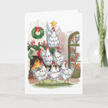 Frohe Weihnachts-Hühnchen Lover Weihnachtskarte