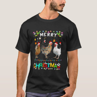 Frohe Weihnachts Hühnchen Shirt Weihnachtsmannmütz