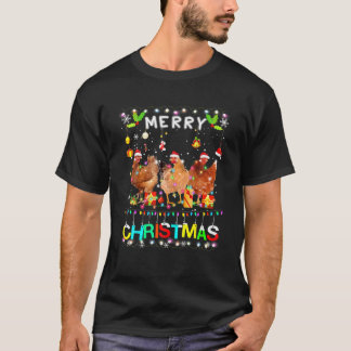 Frohe Weihnachts Hühnchen Shirt Weihnachtsmannmütz