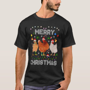 Frohe Weihnachts Hühnchen Shirt Weihnachtsmannmütz