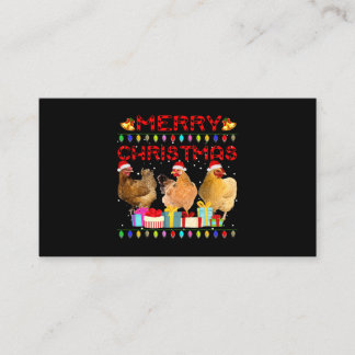 Frohe Weihnachts Hühnchen Shirt Weihnachtsmannmütz Visitenkarte