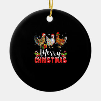Frohe Weihnachts-Hühnchen-Shirts Funny Weihnachtsm Keramik Ornament