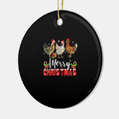 Frohe Weihnachts-Hühnchen-Shirts Funny Weihnachtsm Keramik Ornament (Links)