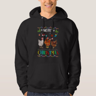 Frohe Weihnachts Hühnchen T-Shirt Weihnachtsmannmü Hoodie