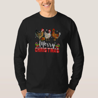 Frohe Weihnachts Hühnchen Weihnachtsmannmütze Ligh T-Shirt
