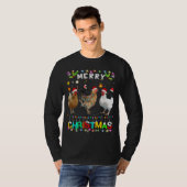 Frohe Weihnachts Hühnchen Weihnachtsmannmütze Ligh T-Shirt (Vorne ganz)