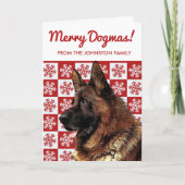 Frohe Weihnachts Hund German Shepherd Snowflake GS Karte (Vorderseite)