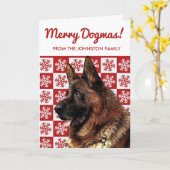 Frohe Weihnachts Hund German Shepherd Snowflake GS Karte (Gelbe Blume)