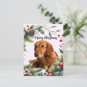 Frohe Weihnachts-Hund Lover Golden Retriever Postkarte (Stehend Vorderseite)