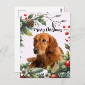 Frohe Weihnachts-Hund Lover Golden Retriever Postkarte (Vorne/Hinten)