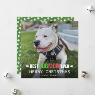 Frohe Weihnachts-Hund-Mama aus dem Hund Foto Flat Feiertagskarte