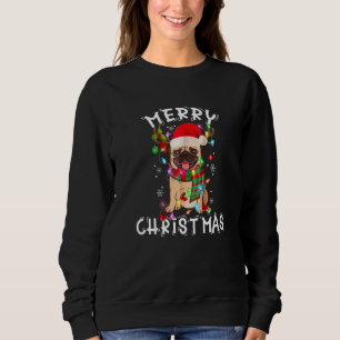 Frohe Weihnachts-Hund Santa Mops Weihnachtsmannmüt Sweatshirt