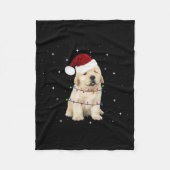 Frohe Weihnachts-Hund Xmas Tree Ugly Fleecedecke (Vorderseite)