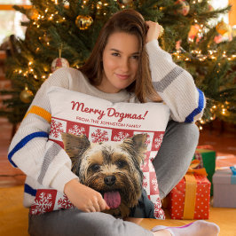 Frohe Weihnachts-Hund Yorkie Terrier Dogmas Red Kissen