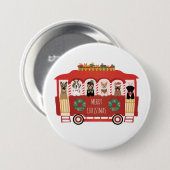 Frohe Weihnachts-Hunde Urlaub Trolly Button (Vorne & Hinten)