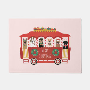 Frohe Weihnachts-Hunde Urlaub Trolly Fußmatte