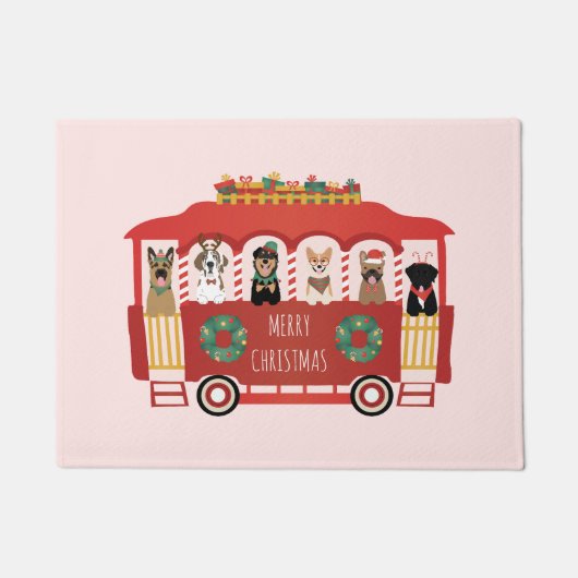 Frohe Weihnachts-Hunde Urlaub Trolly Fußmatte (Vorderseite)