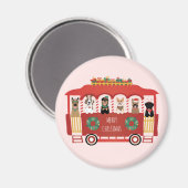 Frohe Weihnachts-Hunde Urlaub Trolly Magnet (Vorderseite/Rückseite)