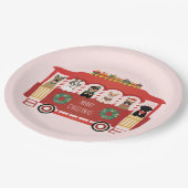 Frohe Weihnachts-Hunde Urlaub Trolly Pappteller (Schrägansicht)