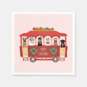 Frohe Weihnachts-Hunde Urlaub Trolly Serviette (Vorderseite)