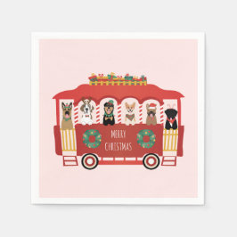 Frohe Weihnachts-Hunde Urlaub Trolly Serviette