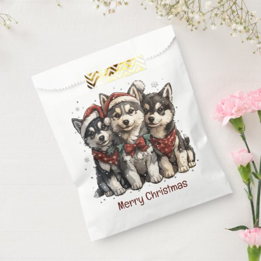 Frohe Weihnachts-Husky-Hunde Geschenktütchen (Versiegelt)