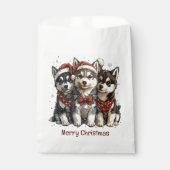 Frohe Weihnachts-Husky-Hunde Geschenktütchen (Vorderseite)