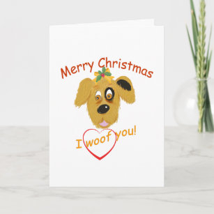 Frohe Weihnachts-I Woof Sie/vom Hund oder Besitzer Feiertagskarte
