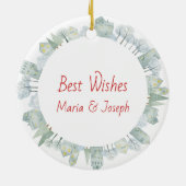 Frohe Weihnachts-Ice Skaten Deer im Winter am Keramik Ornament (Hinten)