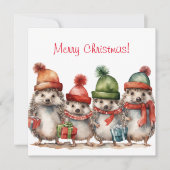 Frohe Weihnachts-Igel Feiertagskarte (Vorderseite)