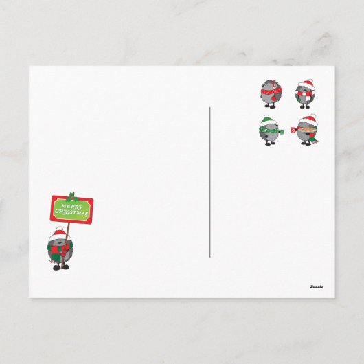 Frohe Weihnachts-Igel Feiertagspostkarte (Rückseite)