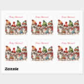 Frohe Weihnachts-Igel Quadratischer Aufkleber (Blatt)