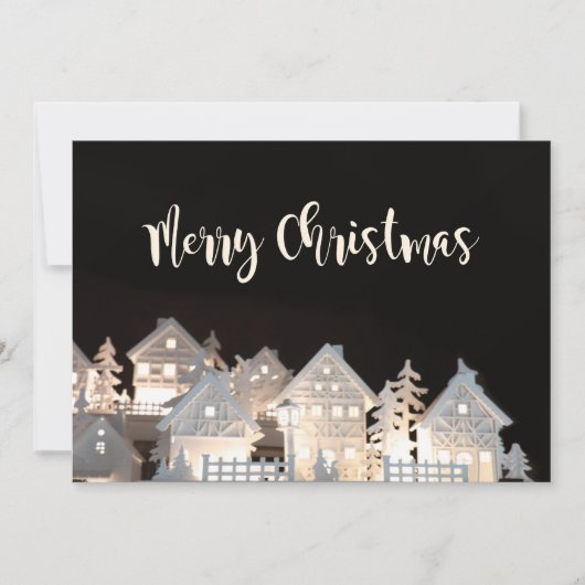 Frohe Weihnachts-Illuminierte Weihnachtshäuser Einladung (Vorderseite)