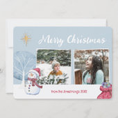 Frohe Weihnachts-Illustration Foto Collage Feiertagskarte (Vorderseite)