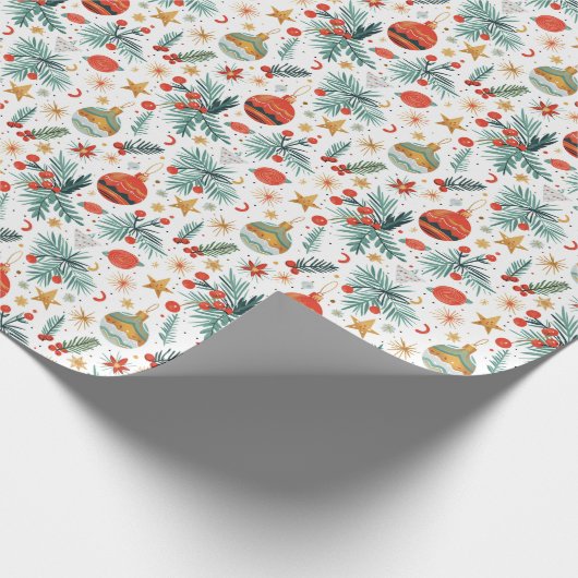 Frohe Weihnachts-Illustrationsmuster Geschenkpapier (Ecke)