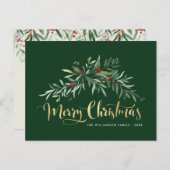 Frohe Weihnachts-Imitate-Folienschrift Postkarte (Vorne/Hinten)