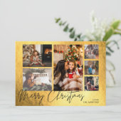 Frohe Weihnachts-Imitate Gold Foil Multi Foto (Stehend Vorderseite)