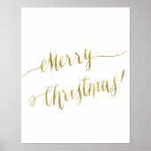 Frohe Weihnachts-Imitate Gold Foil Script Letting Poster (Vorne)