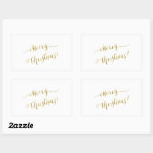 Frohe Weihnachts-Imitate Gold Foil Script Letting Rechteckiger Aufkleber (Blatt)